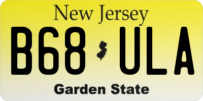 NJ license plate B68ULA
