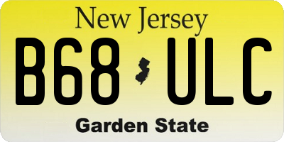 NJ license plate B68ULC