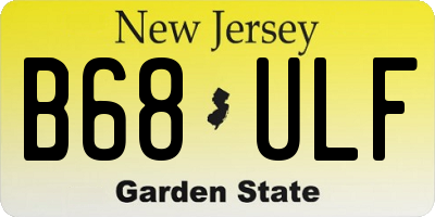 NJ license plate B68ULF