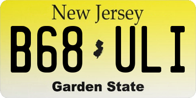 NJ license plate B68ULI