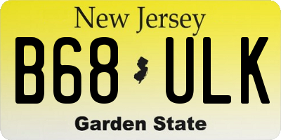 NJ license plate B68ULK