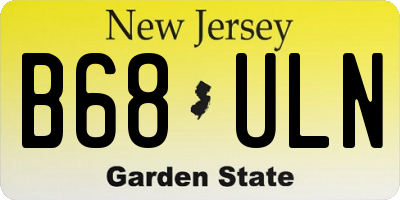 NJ license plate B68ULN