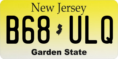 NJ license plate B68ULQ