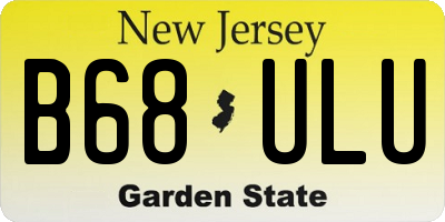 NJ license plate B68ULU