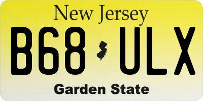 NJ license plate B68ULX