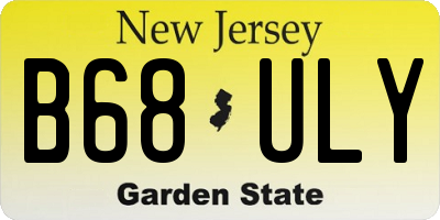 NJ license plate B68ULY