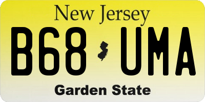 NJ license plate B68UMA