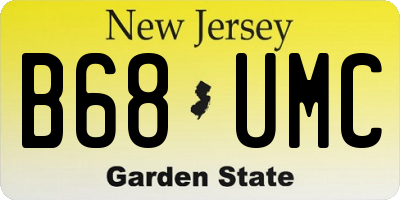 NJ license plate B68UMC