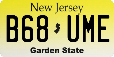 NJ license plate B68UME