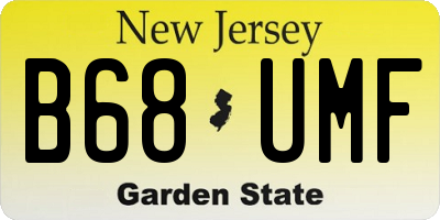 NJ license plate B68UMF