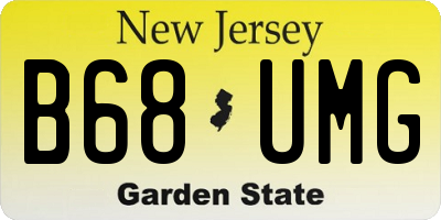 NJ license plate B68UMG