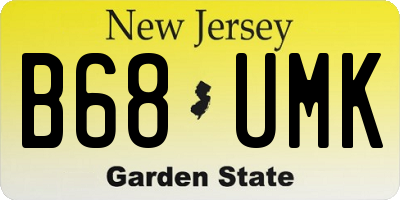 NJ license plate B68UMK