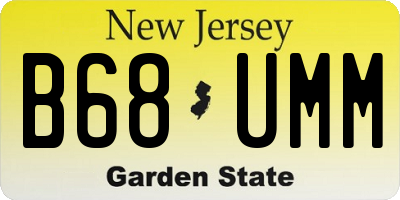 NJ license plate B68UMM
