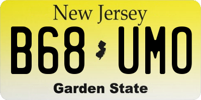 NJ license plate B68UMO