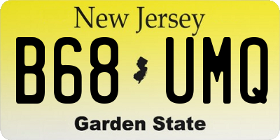 NJ license plate B68UMQ