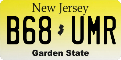 NJ license plate B68UMR