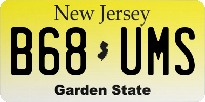 NJ license plate B68UMS