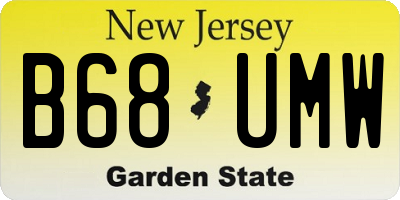 NJ license plate B68UMW