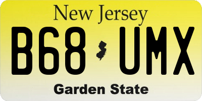 NJ license plate B68UMX