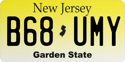 NJ license plate B68UMY