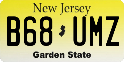 NJ license plate B68UMZ