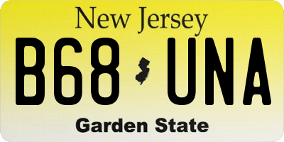 NJ license plate B68UNA