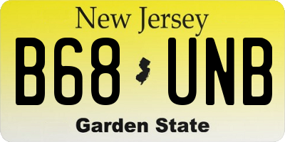 NJ license plate B68UNB