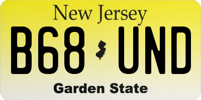 NJ license plate B68UND