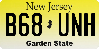 NJ license plate B68UNH
