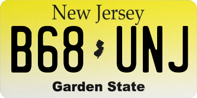 NJ license plate B68UNJ