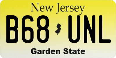 NJ license plate B68UNL