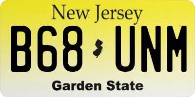 NJ license plate B68UNM