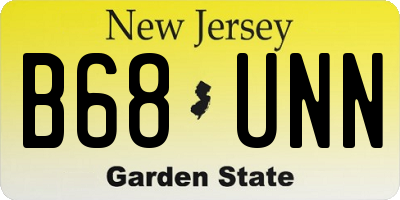 NJ license plate B68UNN