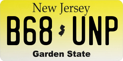 NJ license plate B68UNP
