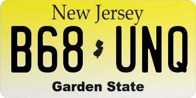 NJ license plate B68UNQ