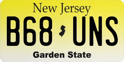 NJ license plate B68UNS