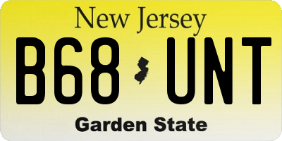 NJ license plate B68UNT