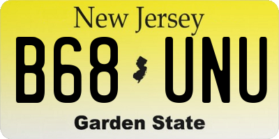 NJ license plate B68UNU