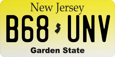 NJ license plate B68UNV