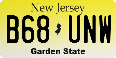 NJ license plate B68UNW