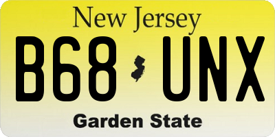 NJ license plate B68UNX