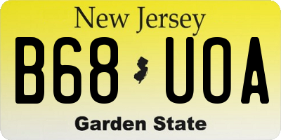 NJ license plate B68UOA