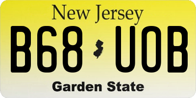 NJ license plate B68UOB