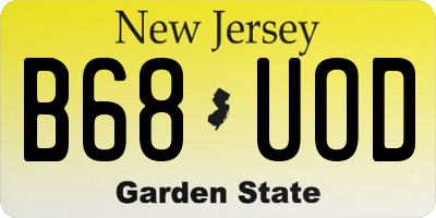NJ license plate B68UOD