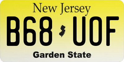 NJ license plate B68UOF