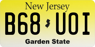 NJ license plate B68UOI