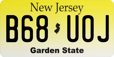 NJ license plate B68UOJ