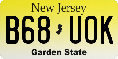 NJ license plate B68UOK