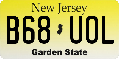 NJ license plate B68UOL