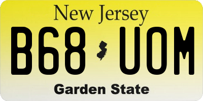 NJ license plate B68UOM